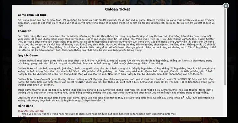 Game Nhanh Golden Ticket Tại VaoBet Sảnh Cá Cược Đỉnh Cao Mang Tới Những Phần Thưởng Lớn
