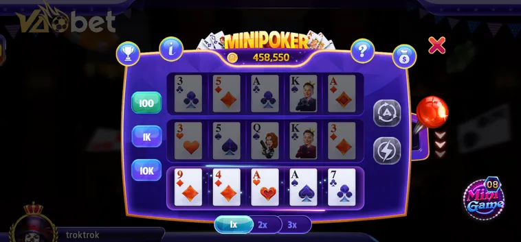Table Game Mini Poker Tại VaoBet Trò Chơi Quay Số Hấp Dẫn Với Jackpot Khủng