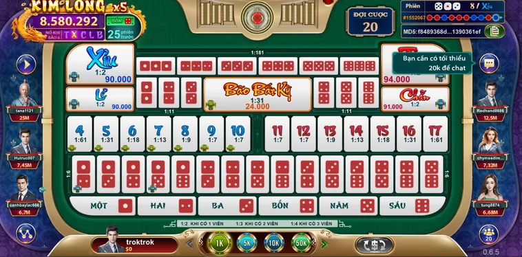 Table Game Sicbo Ngũ Long Tại VaoBet Trải Nghiệm Đỉnh Cao Văn Hóa Huyền Thoại